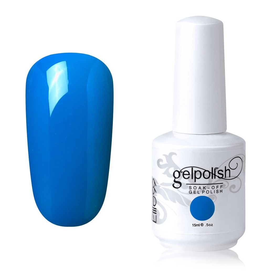 Elite99 Soak-off Gel Polish Lacquer Nail Art UV LED Manicure Varnish 15ml Blue 1472