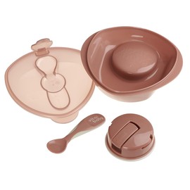 Vital Baby Nourish Power Suction Weaning Bowl with Lid and Spoon 6m+, Berry Pink, Strong Suction, Easy Scoop Sides, Leakproof Lid & Spoon, EarthSmart Biodegradable, BPA-Free