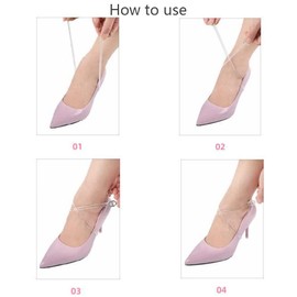vipolish 2 Pairs Detachable Shoe Straps Transparent Invisible Elasticated Shoe Straps High Heels Anti-Loose Shoelace Accessories for Women Girl Lady Fastening Shoes to Foot (23.6inch)