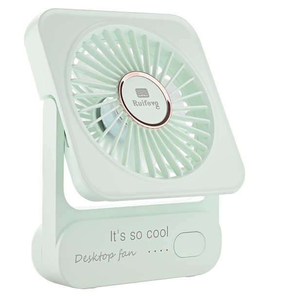 Ruifevg Mini Desk Fan With Lamp Built-in Battery Rechargeable USB
