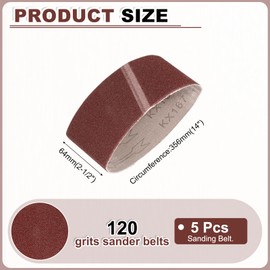HARFINGTON 2-1/2 x 14 Inch Sanding Belts, 2 Pcs 120 Grits Aluminum Oxide Abrasive Belt Sander File Belt for Woodworking, Metal Polishing, Knife Sharpener