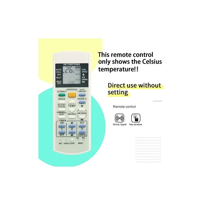 A75C3300 Replacement Remote Control for Panasonic AC Air Conditioner A75C3208