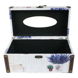 Emartbuy Paper Tissue Box Printed Vintage Retro Classic - Floral Purple