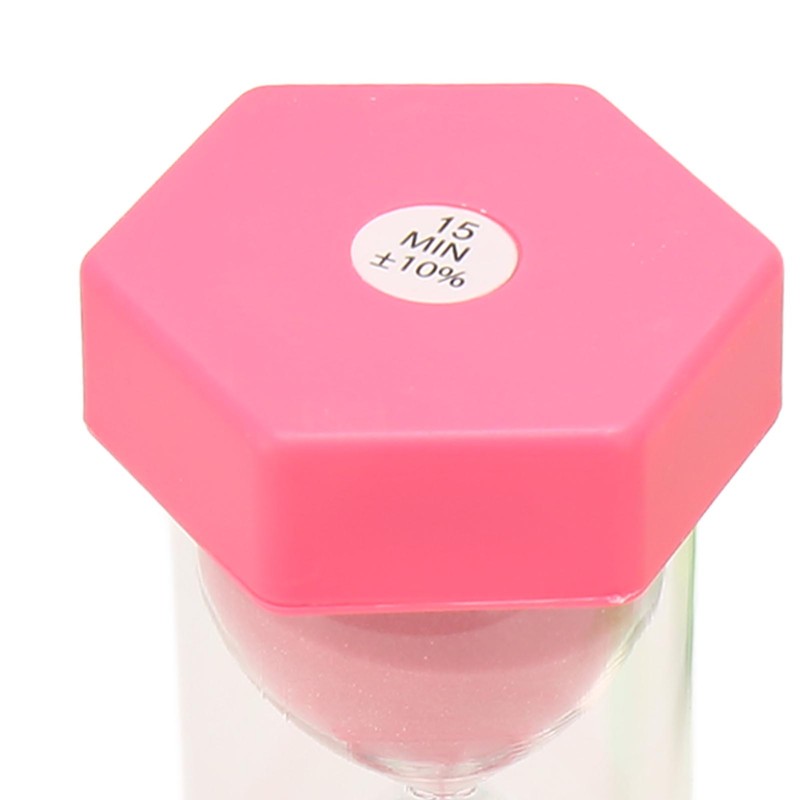 2pcs Hexagonal Hourglass 15 Minutes Learning Sand Timer Portable Plastic