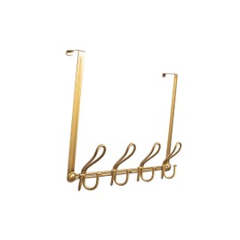 FantasHome Double Prong Over The Door Hook Rack with 12 Hooks – Gold