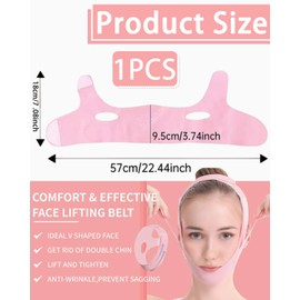 IPNSDON 1PCS V-Shape Chin Face Tightening Band,Reusable Chin Strap,Face Lifting Belt for Women,Adjustable Graphene Face Slimming Strap ，V Line Lifting Mask(Purple)