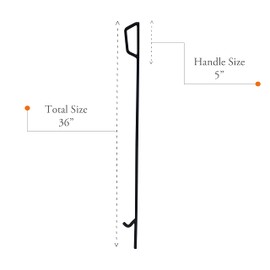 Simond Store Heavy Duty Fire Poker 36 Inch Long Black Powder Coated Rust Resistant Fireplace Poker for Indoor Fireplace and Outdoor Fire Pits & Other Camping Accessories