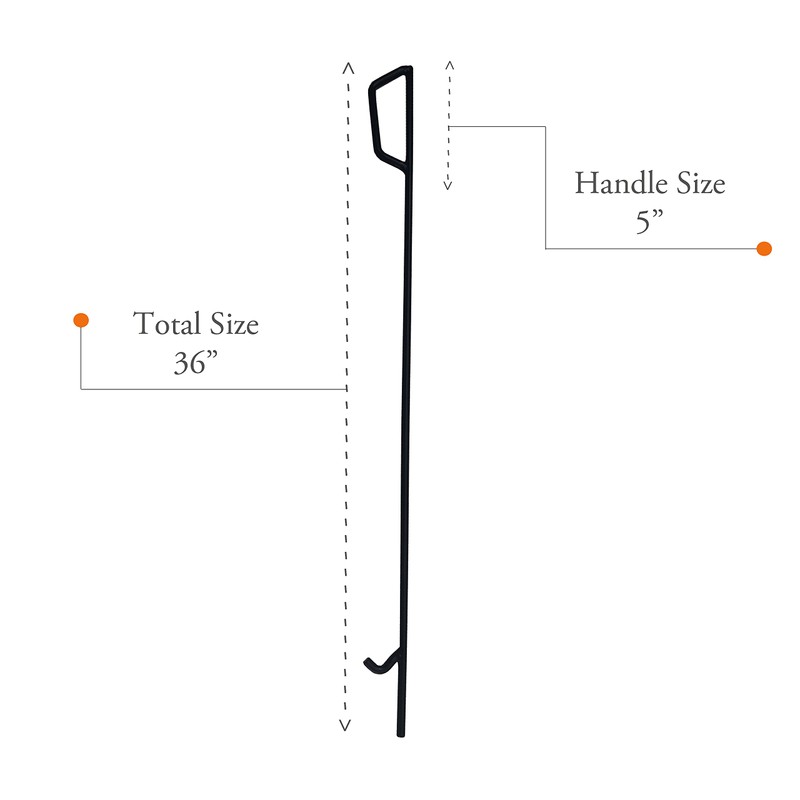 Simond Store Heavy Duty Fire Poker 36 Inch Long Black