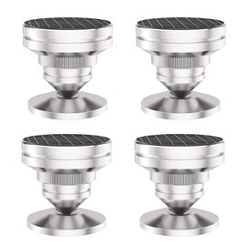 Preffair 4 Pcs Insulator Speaker Spike Base Speaker Board Speaker Stand Set with Double Sided Tape Spike Receiver for Improved Audio Sound Quality Anti-Vibration Height Adjustable (Silver)