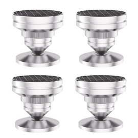 Preffair 4 Pcs Insulator Speaker Spike Base Speaker Board Speaker Stand Set with Double Sided Tape Spike Receiver for Improved Audio Sound Quality Anti-Vibration Height Adjustable (Silver)