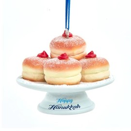 Hanukkah Ornament Jelly Donut Favorite Dessert Happy Hanukkah Display Dish Holiday Tree Decoration - 1.75 Inch
