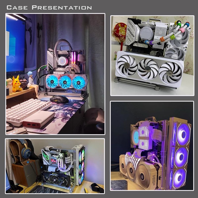 PC Chassis Desktop Computer Open Case Well Cooled Chassis Aluminum