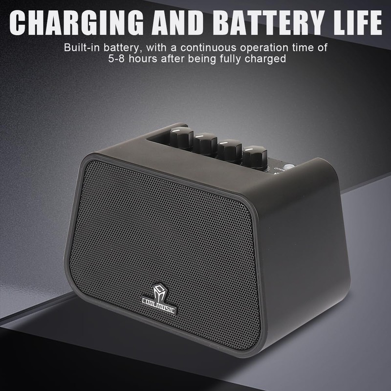 COOLMUSIC Mini Electric Guitar Amp, Rechargeable 10W Guitar Speaker with