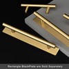 QOGRISUN 5-Pack Solid Brass Cabinet Pulls Back Plates, Rectangle Cabinet