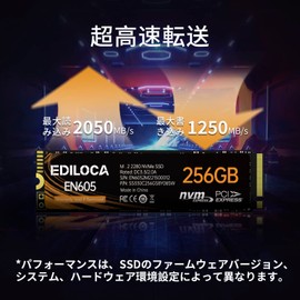 EDILOCA EN605 SSD 256GB PCIe Gen 3.0x4 NVMe1.3 M.2 2280 Internal SSD with 3D NAND Flash Load Up to 2050MB/s for Laptop and Desktop PC 3 Years Warranty (256GB)