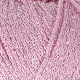 1 Skein YarnArt Elegance Sparkly Yarn,%88 Cotton%12 Metallic, 50 g (1.76 oz), 130 m (142 yd), Yarn Weight 2 : Fine-Sport, Pink - 109