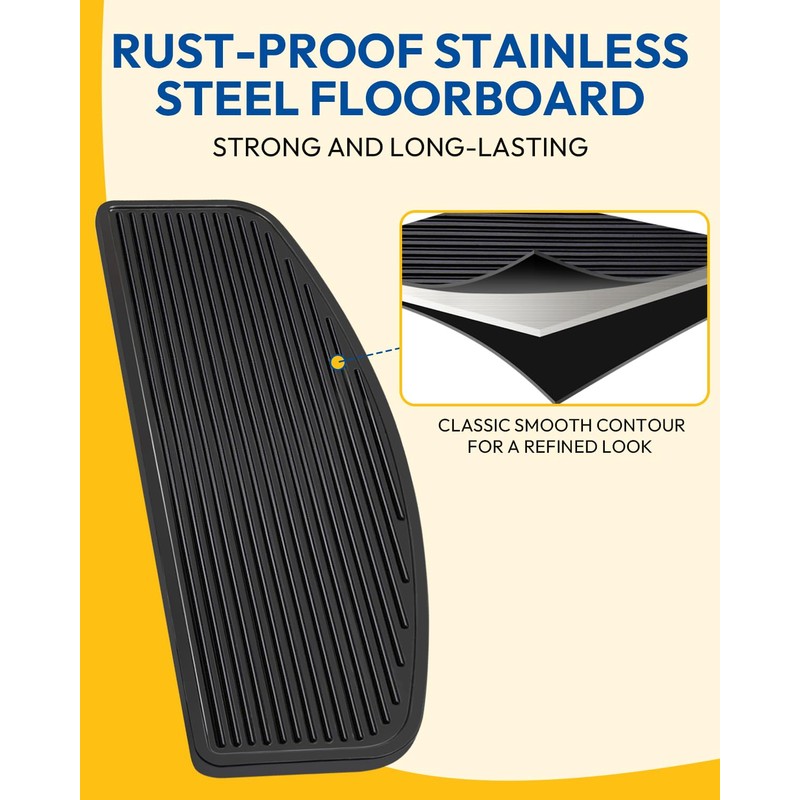 Front Footboard, Rubber Insert Rider Footboard Floorboard Foot Peg Footrest