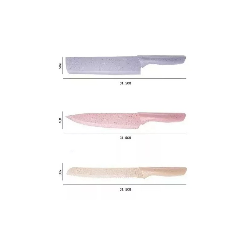 RIVERSOFY Juego De 6 Cuchillos Cocina Profesionales Acero Inoxidable