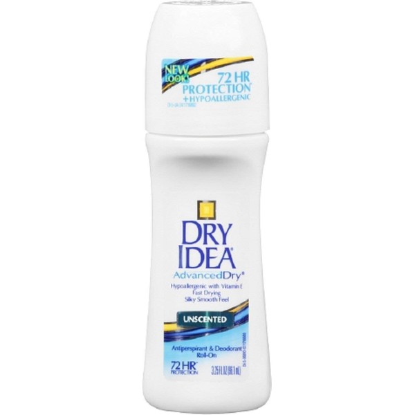 Dry Idea Anti-Perspirant Deodorant Roll-On Unscented 3.25 oz (Pack of