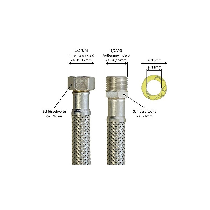 H2O-Flex® Reinforced hose 1/2 inch nut x 1/2 inch male