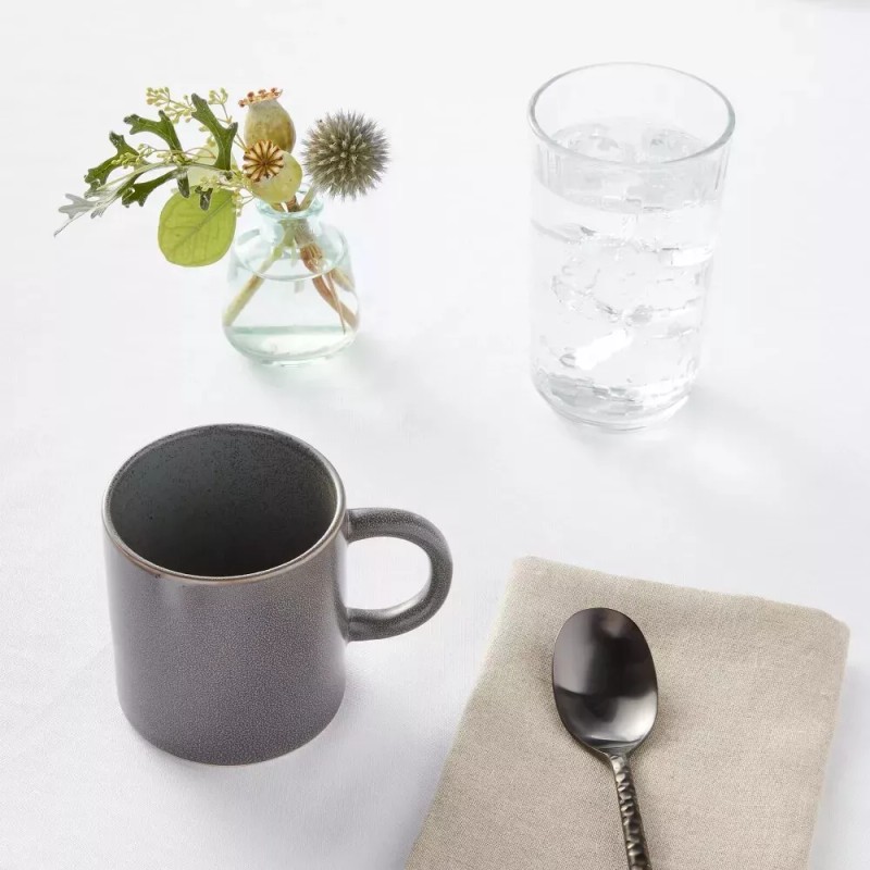 Threshold 15oz Stoneware Tilley Mugs Gray 4pk - NEW
