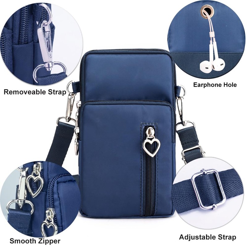 Pequeñas bolsas cruzadas para mujer, bolsa universal para teléfono celular,