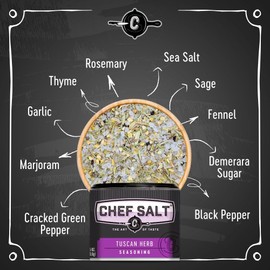CHEF SALT Tuscan Herb Seasoned Salt, 2.5 oz Salt Shaker