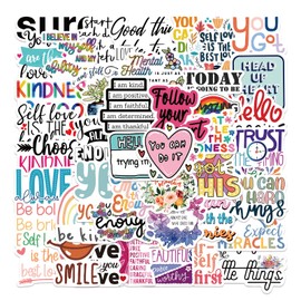 Inspirational Stickers Pack, 52PCS Encouraging Positive Stickers for Students Teachers Teens, Dovipta Vinyl Waterproof Motivational Decals for Water Bottles Laptop (Encouragement)