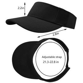 Rbenxia 5 Pieces of Adjustable Sport Visors Sun Visor Hats Cap Visors for Women and Men (Black, White, Gray, Khaki, Navy)