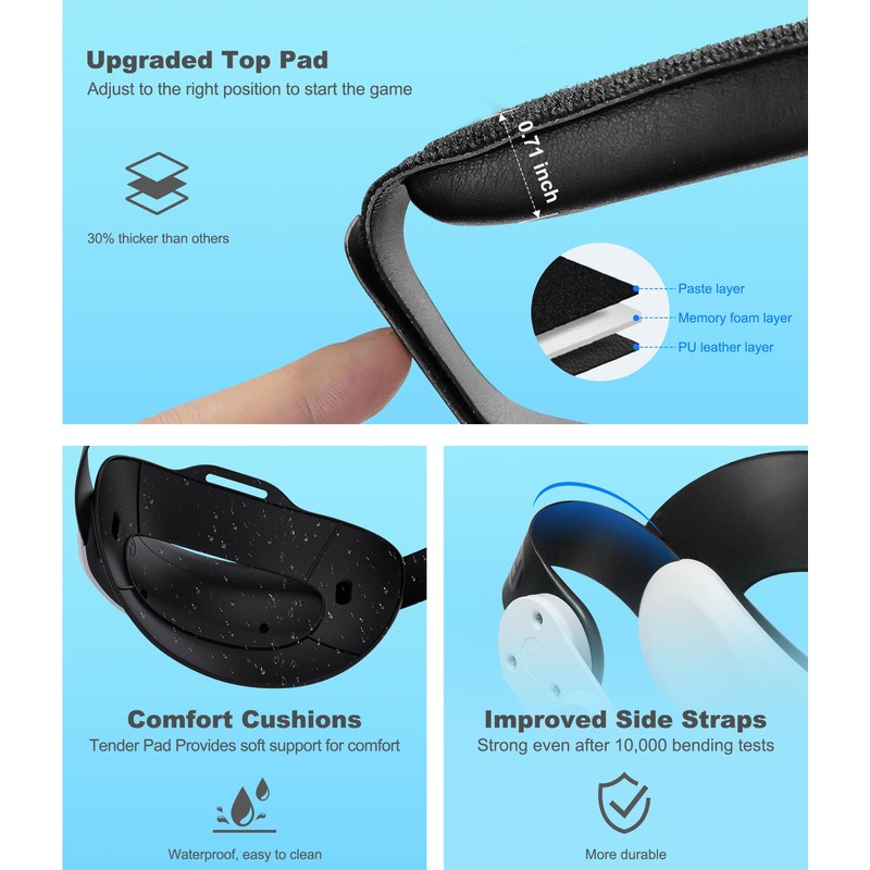 ​​Meta Quest 3S/3/2 Adjustable Head Strap Replacement for Elite Strap