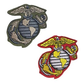 2 PCS Compatible with US Marine Corps USMC Army Force Tactical Military Patches with Hook and Loop for Clothes Hat Backpacks Vest Team Work Uniform Travel CS Tactical Activities