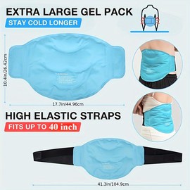 Rainbow Ice Packs for Lumbar Back Reusable Gel Ice Pack for Back, Cold Pack Wrap for Lower Back, Hot & Cold Compress ice pack