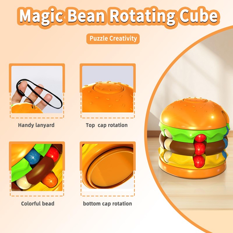 Magic Bean Rotating Cube - Burger Creative Fidget Spinner Magic