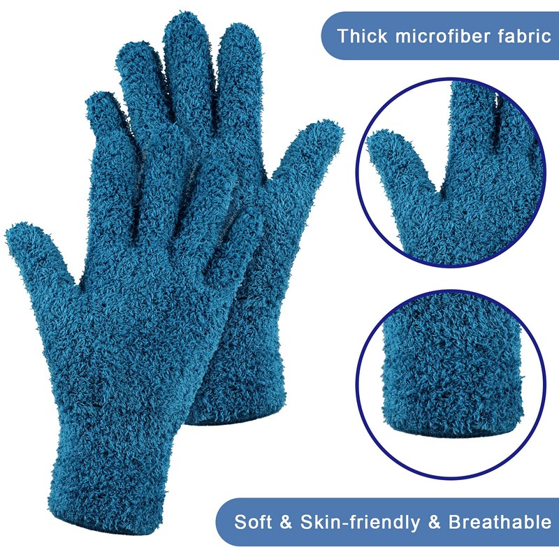 Bencailor 6 Pairs Microfiber Dusting Gloves, Dusting Cleaning Gloves Microfiber