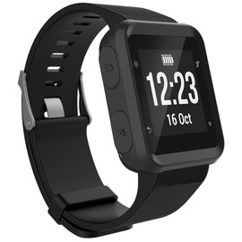 for Garmin Forerunner 35 Case, Lamshaw Silicone Case with Screen Protector (2 Pack) for Garmin Forerunner 35 Watch (Black case+ Screen Protector)