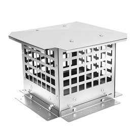 LTSEAME Chimney Cap, 18" x 18" Chimney Cover Stainless Steel Fireplace Chimney Flue Caps, Adjustable Metal Strips with Bolts Screws (18" x 18")