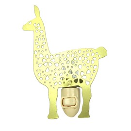Treasure Gurus Gold Llama Nightlight Kids Room Plug-in Safety Night Lamp Light Childrens Bedroom Nursery Decor