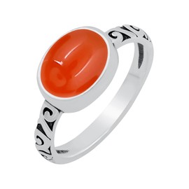 925 Silver Plated 3.10Cts Natural Carnelian Ring Size 12 For Women, Orange Stone July Birthstone Ring Jewelry Mother's Day Gifts For Mom Wife