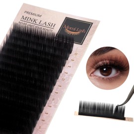 Momi Faux Mink Lashes, Lash Extension C/D/CC Curl 0.05, 0.07, 0.10 Classic Eyelash Extension, Mixed Premium False Eyelashes, Professional Salon Use Lash Trays for Lash Extensions (0.10 C, 7-15mm)