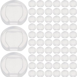 SOFPLATE 1 Box 120Pcs Clip on Earring Cushion Clip Earring Backs Pads Anti-Pain Small Soft Comfortable Clear Earring Pads Transparent Round Silicone Earring Pads for Clip Earrings Making Support Craft