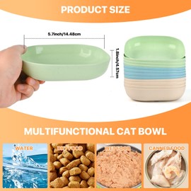 DTKLPQ 12 Pack Cat Food Bowl 5.7 Inch Cat Bowls Whisker Fatigue Pet Dish Shallow Wet Feeding Bowls for Kitten and Small Dogs