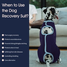 IECOii Dog Recovery Suit,Surgery Recovery Suit for Dog,Doggy Onesie After Surgery Pet Full Body Suit for Shedding,Prevent Licking,Wound Protection, Cone Alternative,Allow for Good Movement,Blue,XXL
