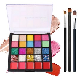 25 Colors High Pigmented Eyeshadow Palette Glitter Professional Eye Shadow Matte Pearl Makeup Palette Colorful Powder Eye Shadow Shimmer Eyeshadow Makeup Pallet with Brush