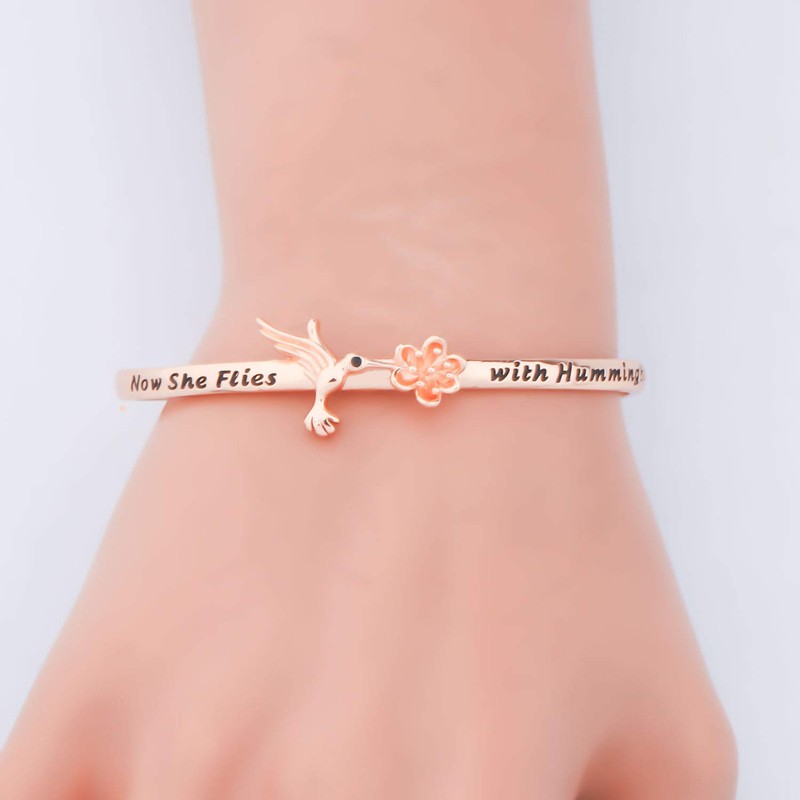 KUIYAI Now She Flies with Hummingbirds Bracelet Remembrance Gift Memorial