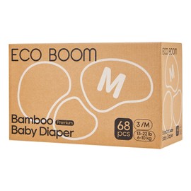 ECO BOOM Diapers, Viscose from Bamboo Diapers, Natural Soft Disposable Nappies for Infant, Size 3 Suitable for 13 to 22lb (Medium - 68 Count)