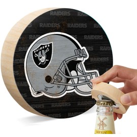 Malogtan Bottle Opener for Football Sport Fans，Black Gray Design Magnetic Beer Openers，Wood with Magnet for Home Fridge，Bar，Kitchen