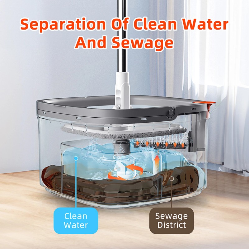 Unbranded Clean&Dirty Separation 360 Spin Mop Bucket Set Wringer Mop