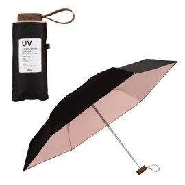 [2025] Wpc. Parasol 801-12973-102 Light Shielding Inside Color Tiny Black Folding Umbrella for Work or School Travel Fashionable Cute Women Ladies