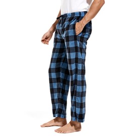DG Hill Fleece Lounge Pants - Sleepwear Plaid PJs with Pockets - Mens PJ Pajama Bottoms Microfleece Sleep Pants