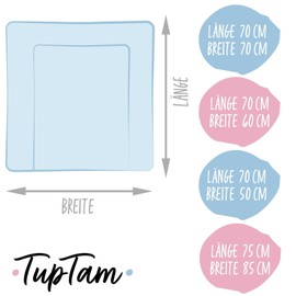 TupTam Baby Changing Mat with Cotton Cover Patterned Construction Vehicles / Digger / Beige Size: 70 x 70 cm